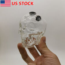 1xSingle Skull Glass Bubbler Smoking Bubble Hookah Hand Pipe Shisha Pipe W/ Bowl picture