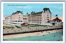 1920's HOTEL DENNIS BOARDWALK AMERICAN FLAG ATLANTIC CITY NJ ANTIQUE POSTCARD picture