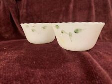 2 VINTAGE COLLECTIBLE FIRE KING CUSTARD CUPS WHITE picture