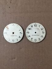 Two Antique International Watchman’s Clock Dial Parts picture