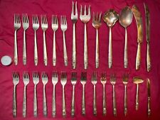 27 pcs Vintage Antique Thai Brass Flatware Set Kitchenware Utensils Spoons Fork picture