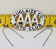 New 1900's Auglaize AAA Auto Club OSAA Porcelain Radiator Emblem MINT (SC) picture
