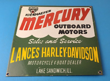 Vintage Mercury Outboards Sign - Gas Porcelain Harley Davidson Motorcycles Sign picture