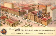 Home Of Schlitz The Beer Made Milwaukee Famous Wisconsin WI Adv Postcard PM 1941 picture