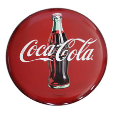 24 In. X 24 In. Coca-Cola Hollow Curved Tin Button Sign picture