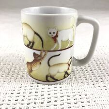 Vintage Otagiri Japan Cats with Bows Coffee Cup Mug Orange Striped Siamese  picture