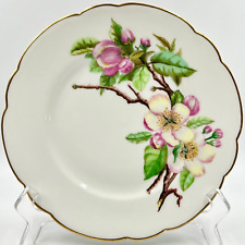 LOVELY c1888 ANTIQUE H&Co HAVILAND LIMOGES 8 3/8in CABINET PLATE; PINK PRIMROSES picture