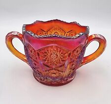 Vintage Imperial Glass Double Handle Open Sugar Bowl Heirloom Carnival Glass picture