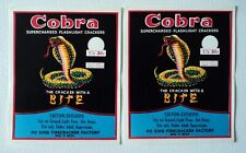 Lot of 2 Vintage COBRA Brand FIRECRACKER Pack Label ORIGINAL EX Condition RARE picture