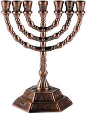 Jewish Candle sticks - 7 branches - 12 tribes of Israel Menorah (Copper 5