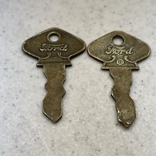 Vintage Old Antique Ford Script Model T USA Brass Key Car Auto Truck # 62 & #68 picture