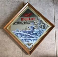 Vtg 1993 Miller High Life “Opening Day” Deer Hunting Bar Mirror SCOTT ZOELLICK picture