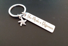 You Make a Difference Silvertone Inspirational Keyring Charm picture