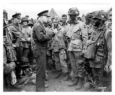 PRESIDENT DWIGHT D. EISENHOWER WITH 101ST AIRBORNE 8X10 PHOTO picture