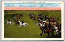 Postcard: 1889 Opening Of Oklahoma, The Run, E. C. Kropp Co., #18, Posted 1942 picture