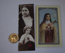Vtg St Saint Therese of child Jesus relic & prayer card patron of the missions picture