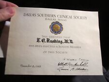 1948 DALLAS SOUTHERN CLINICAL SOCIETY CERTIFICATE - BBA-45 picture
