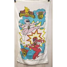 Vtg Mighty Morphin Power Rangers Beach Towel, Kimberly Pink & Jason Red, 1993 picture