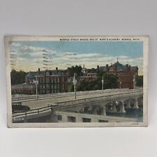 Monroe Street Bridge and St. Mary’s Academy, Monroe Michigan Postcard picture