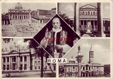Continental-size four views of ROMA and POPE PIUS XII - 1949 RPPC picture