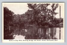 Chillicothe OH-Ohio, City Park Bridge and Power House, Vintage Souvenir Postcard picture