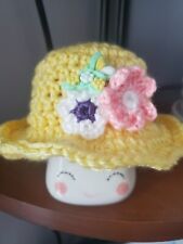 Handmade Crochet Marshmallow Mug  Spring Flower Butterfly Hat picture