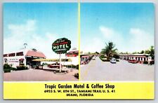 c1960 Tropic Garden Motel Coffee Shop St. Tamiami Trail Miami Florida Postcard picture