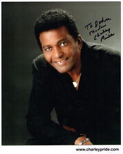 CHARLEY PRIDE HAND SIGNED 8x10 PHOTO+COA       COUNTRY MUSIC LEGEND      TO JOHN picture