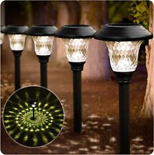 8 Pack Solar Pathway Lights Bright Outdoor Garden Stake Glass Stainless Steel  picture
