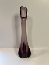 Vintage MCM Viking Amethyst Purple 10” Bud Vase, 3-Foil, Beautiful Condition picture