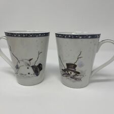 Tracy Porter Set of 2 - 8 oz. Snowman Winter Coffee Mugs picture