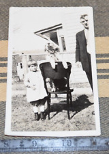 Photograph Funny Dog Picture ON CHAIR Odd Snapshot Vintage picture