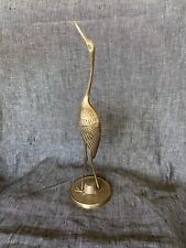 Vintage MCM Brass Standing Crane/Heron/Egret 11.5” picture