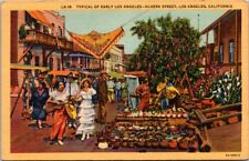 Los Angeles CA, Olvera Street, California Vintage Postcard PM 1949 Curt Teich picture