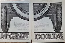 1920  McGraw Tires & Rubber Co Cleveland Ohio Spare Tire Vintage 2 Page Ad picture