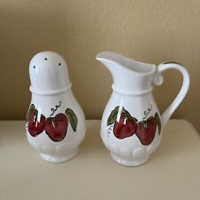 VTG~Ceramic Sugar Shaker & Creamer~Strawberries Japan Gift Ideas Creation Phila picture