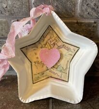 Vintage Star Shaped Metal Mold Up-cycled Painted/Decoupaged/Wood Heart picture