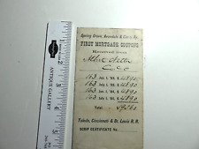 1883 Rare Spring Grove, Avondale & Cincinnati RR Coupon Envelope picture