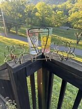 Vintage 8 Glass Tumbler Caddy Metal Carrier Mid Century With Side Coaster Slots picture