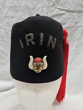 Vintage Gemsco Masonic IRIN Shriners Hat w/Enamel Viking Pin Sz 6 7/3 picture
