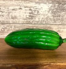 Vintage Glass Pickle Murano Style Green Glass heavy picture