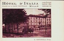Hotel D' Italia, Milan Italy Advertising PC c1912 picture