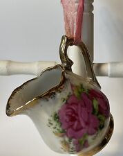 Vintage Mini Porcelain Pitcher Made Into An Ornament Christmas picture