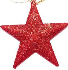 Red Glittered 5-point Angled Star-Shaped Ornament, Buy $10=Free Shipping picture