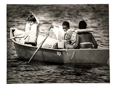 1973 Miami Florida Young Boys Learning To Row Boat Life Jackets VTG Press Photo picture