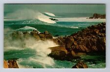 Pacific Grove CA-California, Lighthouse Surf, Antique Vintage Souvenir Postcard picture