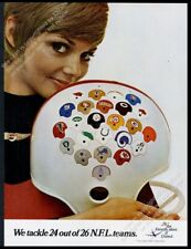 1970 United Airlines stewardess photo 24 NFL football team logos vtg print ad picture