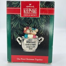 Hallmark Ornament Figurine Mice with Heart Our First Christmas Together Vintage picture