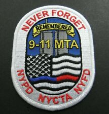 USA 911 SEPTEMBER 11 REMEMBRANCE VOLUNTEER NYPD NYFD FIRE EMBROIDERED PATCH 4.25 picture