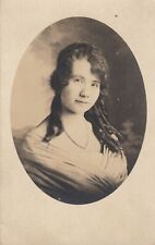 Antique Real Photo RPPC post card Interesting - Beautiful Girl Long Hair Lady picture